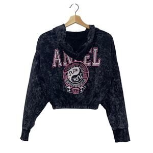 Rue 21 Cropped Workout Hoodie Jacket, Small, 100% Cotton, Grunge Streetwear